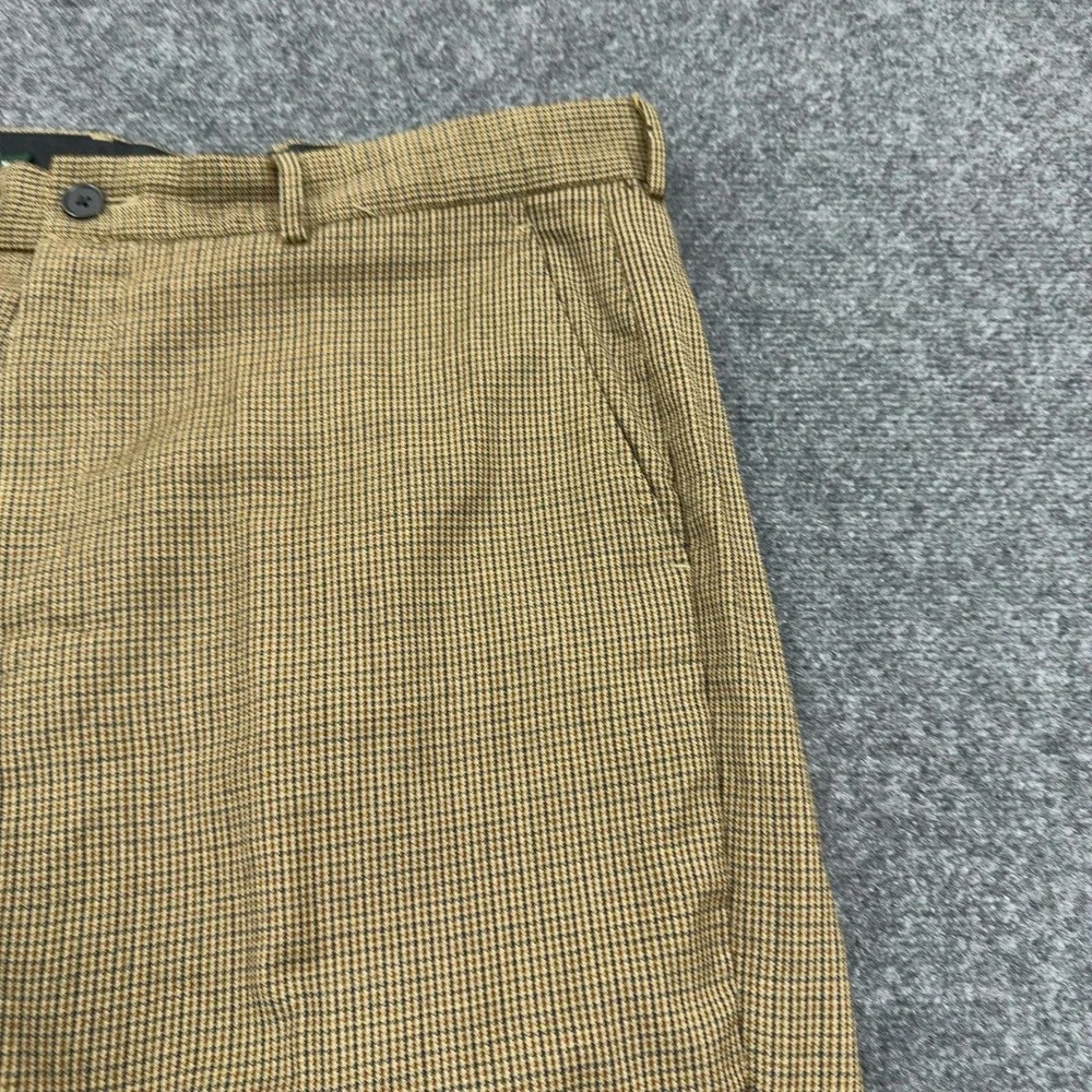 Vintage J Crew Dress Pants Mens 36x32 Brown Wool Houndstooth Trousers Classic